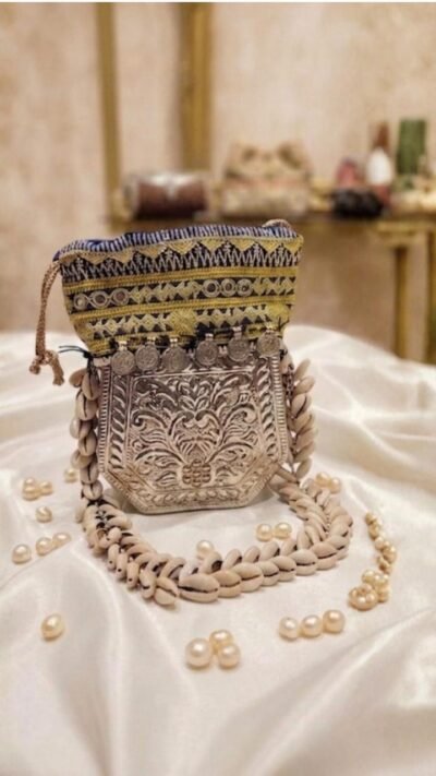 Silver Blue Potli