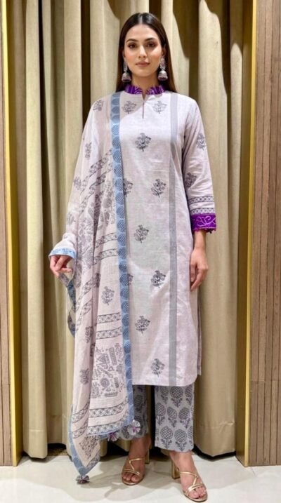 Pure Organic Cotton Block Printed Suit Set