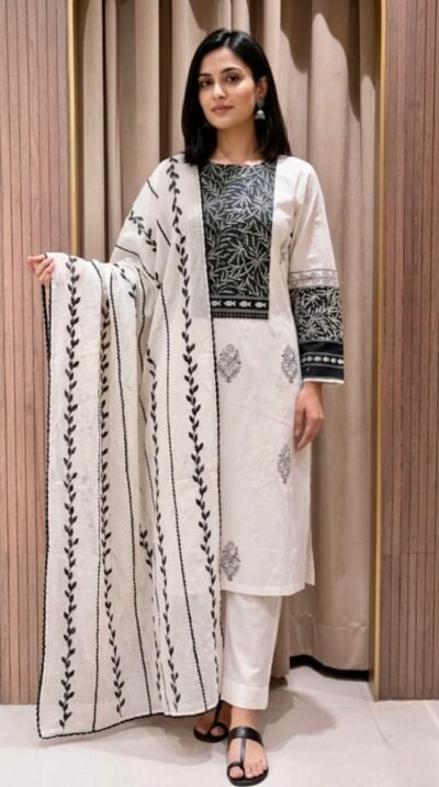 Premium Cotton Chikandari Suit Set