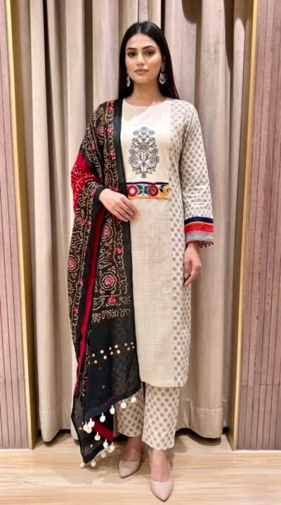 Premium Cotton Maheshwari Weave Suit Set