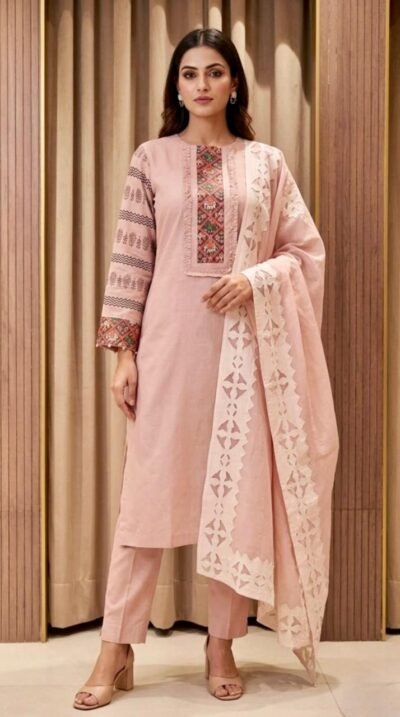 Premium Cotton Patola Detail Suit Set