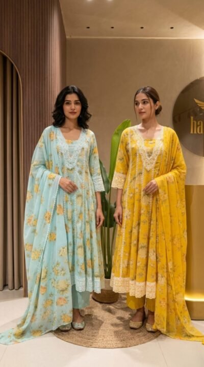 Mal Chanderi Floral Suit Set