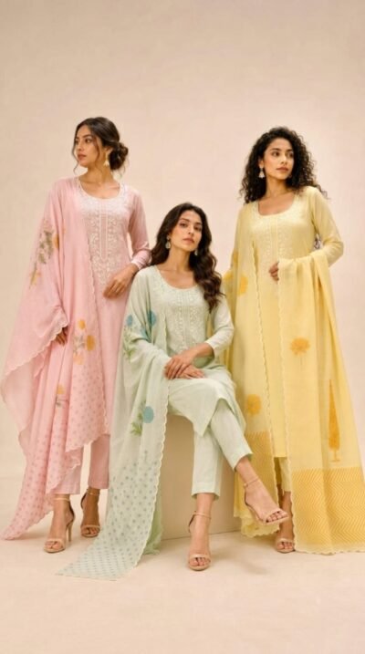 Elegant Mal Chanderi Suit Set