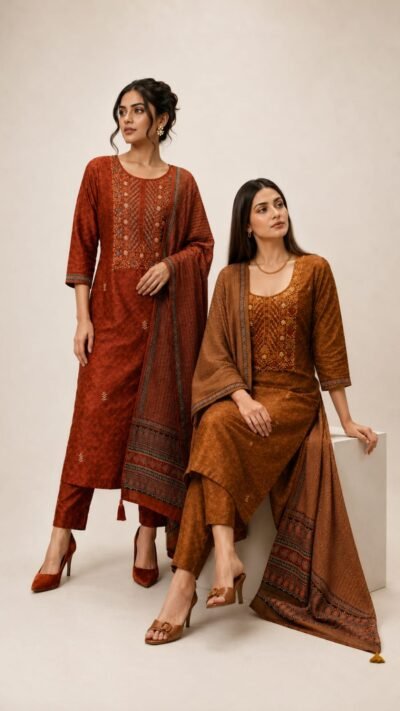 Dupion Silk Suit Set