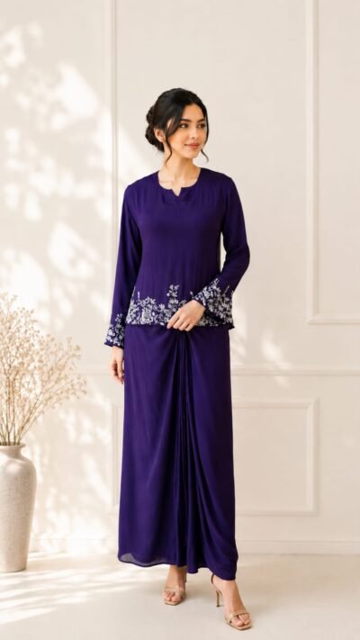 Royal Purple Chinon Drape Set