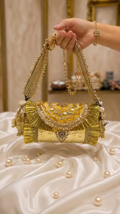 Golden Noor Embellished Potli Clutch