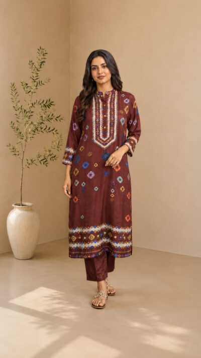 Mosaic Muslin Kurti ⭐