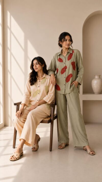 Linen Thread Work Co-ord Set