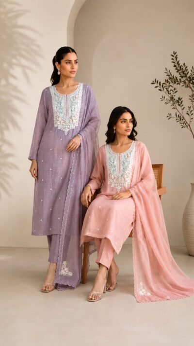 Premium Mul Cotton Dori Work Suit Set