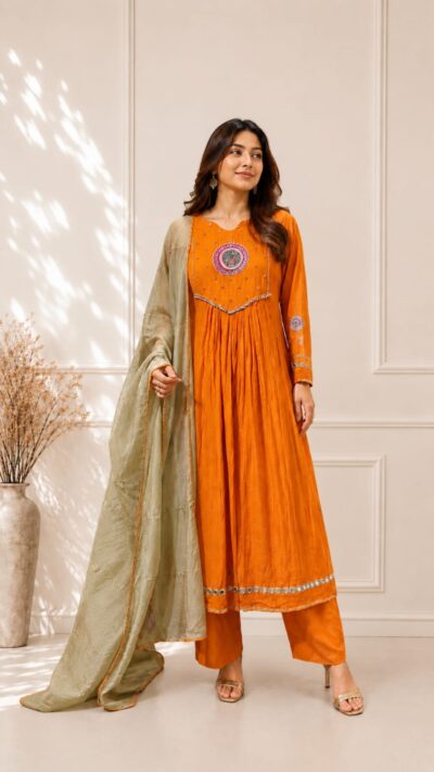 Mul Handwork Kalidaar Suit Set