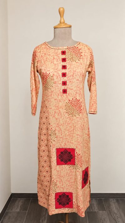 Artistic Print Cotton Rayon Kurti