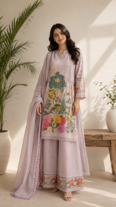 Organic Cotton Printed A-Line Suit Set