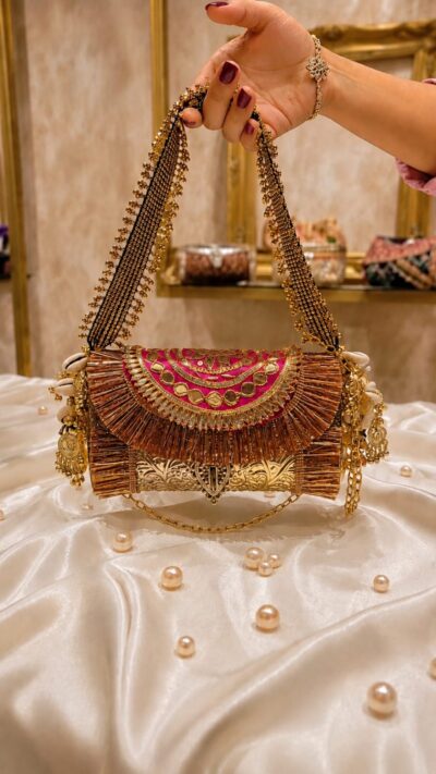 Golden Noor Embellished Potli Clutch