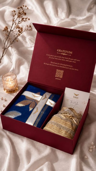 Khadi Silk Zari Work Suit Set with Handcrafted Banarasi Potli