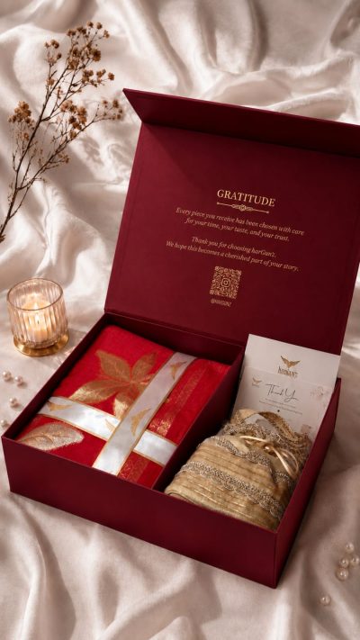 Khadi Silk Zari Work Suit Set with Handcrafted Banarasi Potli
