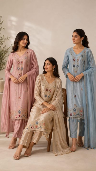 Tissue Gota Patti Embroidered Suit